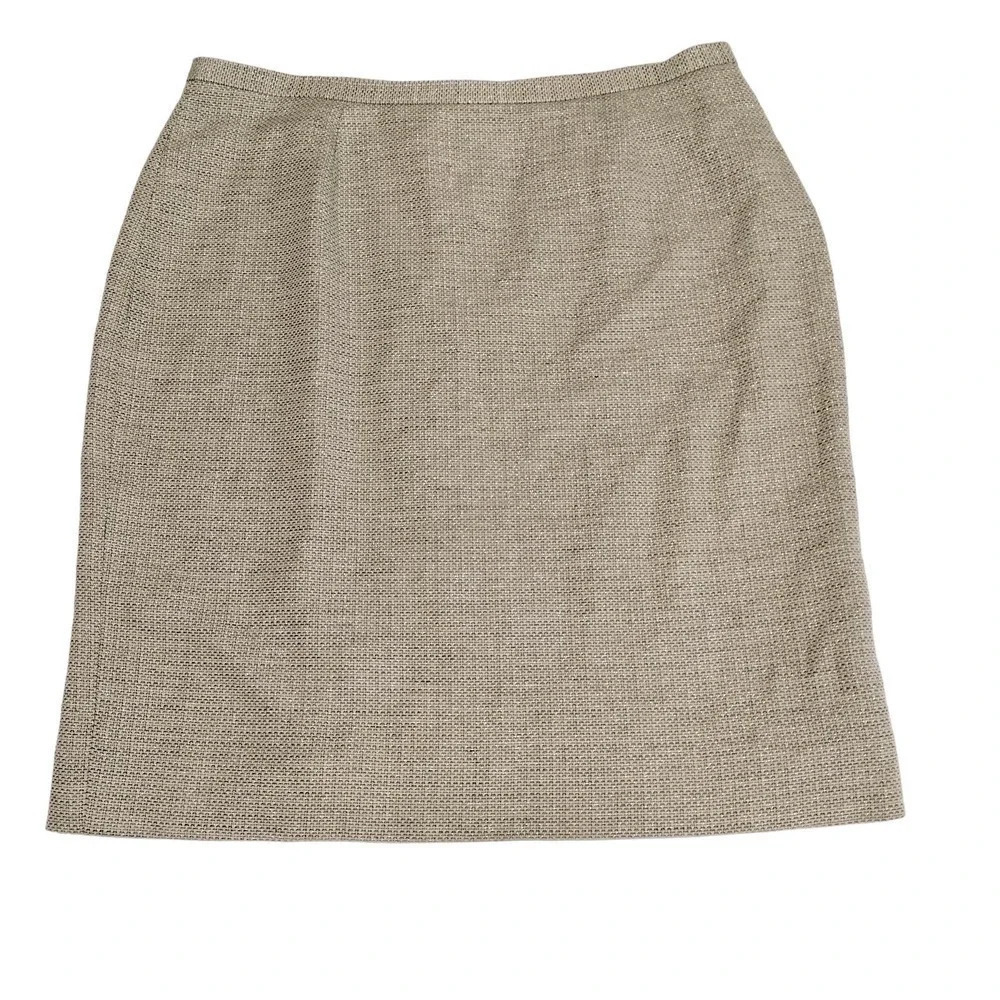 Badgley Mischka size 10 Tan Metallic Lined Cocktail Party Work Pencil Skirt
